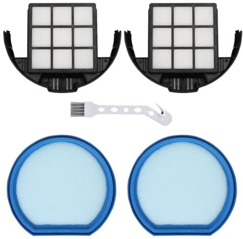 4 Pack Vacuum Filter Set Compatible with Hoover T-Series WindTunnel Bagless Upright Vacuum, Replaces Parts #303173001 & #303172002, 2 Washable Filters+ 2 HEPA Cartridge Filters+ 1 Cleaning Brush
