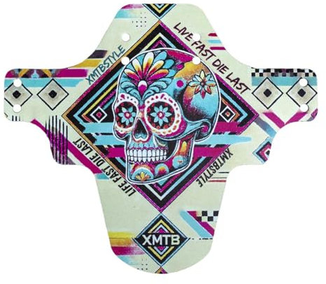 XMTBSTYLE - Accessori Mountain Bike - Parafango MTB 29 27,5 26 20 - Parafango Mountain Bike 29 - Bicicletta Elettrica - Bici da Strada - Universal- Anteriore (Teschio)