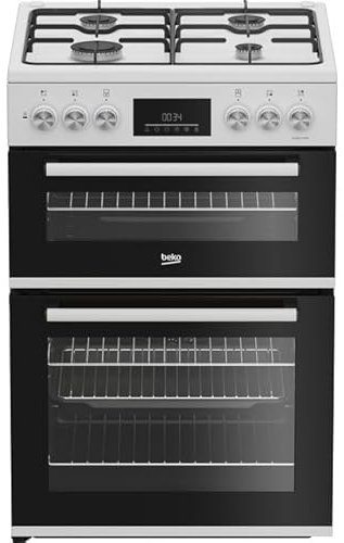 Beko 60cm Dual Fuel Cooker - White - A Rated