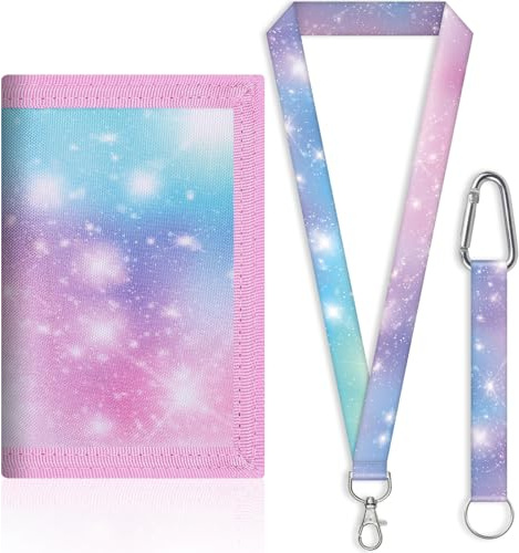 Nnicorns Brustbeutel Kinder-Mini Portmonee Kinder mit Schlüsselanhänger & Lanyard, Dreifach Gefaltete Geldbeutel Jungen für Schule, Reisen & Freizeit