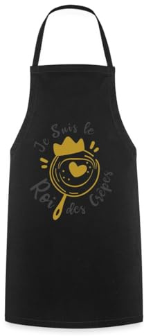 Spreadshirt Je Suis Le Roi Des Crêpes Cadeau Meilleur Cuisiner Tablier Cuisine, taille unique, noir