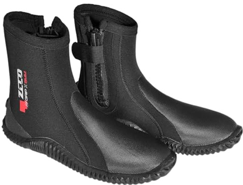 ZCCO Stivali da immersione in neoprene Suola in gomma antiscivolo per subacquea e snorkeling - Ideale per sport acquatici (Grigio, Adulto, Uomo, XX-Large, Testo, Sistema Taglie Calzature EU, Media)