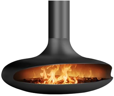 ruyi-1986 Chimenea de Interior Chimenea Colgante de leña for el hogar, Villa, Sala de Estar, decoración, simulación de Llama, versión 3D de leña, Chimenea Decorar(80cm)