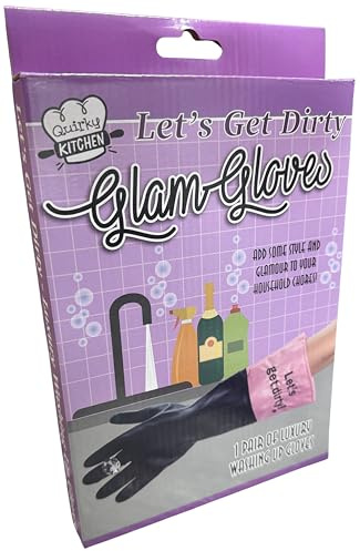 Diabolical DP0986 Let's Get Dirty Washing Up Gloves - Funny Secret Santa Gifts for Women Under £10, Novelty Kitchen Gifts, Secret Santa Gifts for Female Work Colleagues, Purple Gifts
