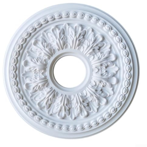Yuanpgky Medallón de techo redondo de poliuretano decorativo, roseta de estuco, roseta de techo, cubierta de lámpara, decoración en forma de techo para ocultar imperfecciones (35 cm)