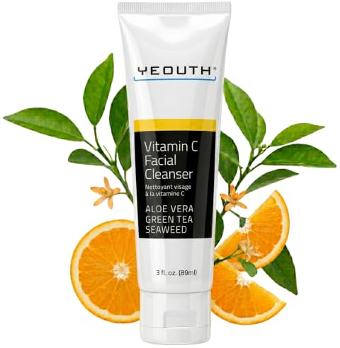 YEOUTH Vitamin C Ansiktsrengöring Gel mit Aloe Vera, Sjögräs och Grönt Te, Fuktgivande Ansiktsrengöring Gel, Återfuktning Facial Wash, Makeup Borttagning 89ml