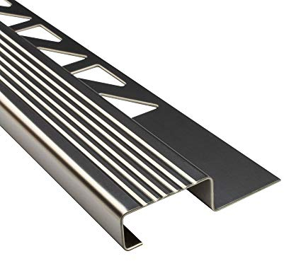 Edelstahl Stufenprofil Fliesenleiste Profil Treppen Schiene H10mm L250cm 25mm glänzend
