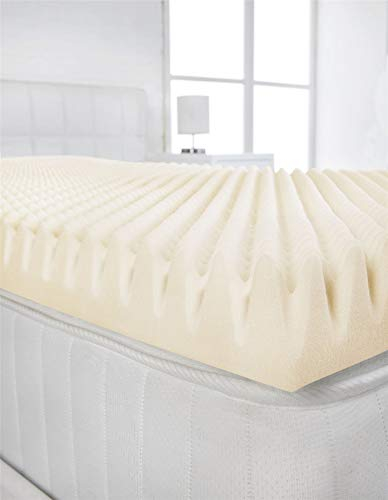 Littens 2 (50mm) European Continental King Bed Size Visco Memory Foam Mattress Topper Profile, Egg Shell Crate Box, Orthopaedic, Support, Pain Relief (160cm x 200cm) UK Made