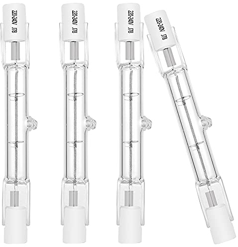 EKSAVE Eco Halogen Bulb R7S 78mm 80W 230V 1050lm Warm White 2700K T3 J Type Floodlight Bulb for Work, Security, Landscape Lights, Floor Lamps (4 Pack)