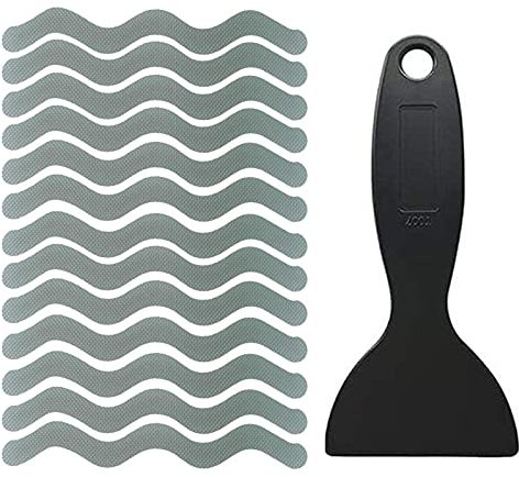 24pcs/pack Non-Slip Strip Stickers, Textured Non-abrasive Stickers for Better Grip Wear-Resistant, Non-Slip Bath Tub Shower Stickers for Bathtubs, Shower Rooms, Kitchens, Swimming Pools(Grey)
