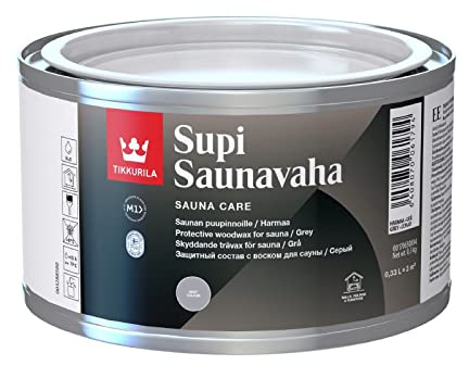 TIKKURILA Supi Sauna Wax – Natural Wax Treatment for Sauna Wood, Dirt & Water Resistant, Matt Finish - White - 0.33 Litres