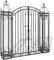 Gartentor Gartentür Eingangstor Pforte Metall in Antik-Optik, Gartenpforte Zauntor Rosenbogen mit Tor Pforte Metall, Schmiedeeisen 122x20,5x134 cm