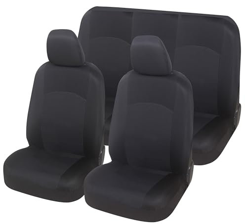 Auto Accessori Lupex - Coprisedili Auto Universali | Colore Nero | Set Fodere Copri Sedili Anteriori e Posteriori | Tessuto Poliestere | No Suv
