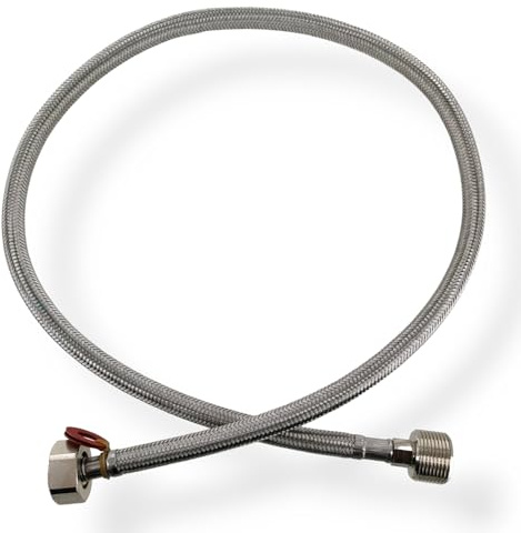 DL-pro Rallonge de tuyau d'alimentation 1 m 3/4 droit/droit -15° à +90° en acier inoxydable pour machine à laver, lave-vaisselle, lave-vaisselle