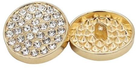 ftiemlovde 10 Adorno Botones Joya Dorados Para Blazer Decorativo Grande Metalica，Vintage Botones Para Chaqueta Coser Abrigo Pantalon,Pijama Botones Mujer (G10HG 23mm)