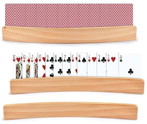 SFSSHUI Holz Spielkartenhalter,Freisprech Spielkartenhalter Holz,Kinder Spielkartenhalter,Kartenhalter Spielkarten,Kartenhalter Kinder Holz,Spielkarten Kartenständer,Für Kinder Senioren.