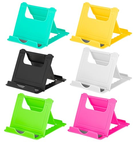 KALIONE 6er-Pack tragbarer Handy-Ständer für den Schreibtisch, Faltbarer Desktop-Handy-Ständer, universeller Schreibtischständer für alle mobilen Smartphones