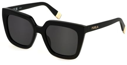 Furla Damen Sfu776 Sonnenbrille, Schwarz (Shiny Black), 66