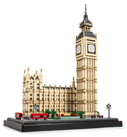 DAHONPA Big Ben Elizabeth Tower Micro Building Blocks Set (3900 Pcs), London Architecture Model Kit with Display Stand, Collectible Home Office Decor Gift for Kids and Adults
