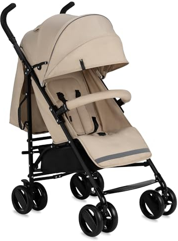 MoMi AKIRA Kinderbuggy Kinderwagen ab 6 Monaten (bis 15 kg), verstellbarer 5-Punkt-Sicherheitsgurt, Babytasche, Einkaufskorb, Regen- und Insektenschutz.
