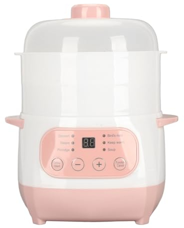 Marmite électrique, Mijoteuse Automatique 1 L avec Fonction de Rendez-vous, Machine de Cuisson en Céramique pour Cuisine, Maison, Facile à Nettoyer (Prise UE 220V 2200W plus 2200W)