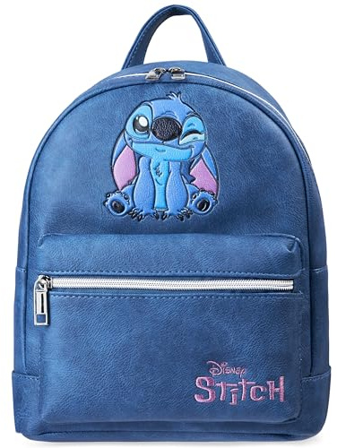 Disney Stitch Zaino Donna Zainetto Ragazza Adolescenti Mini Zaino da Viaggio Ecopelle Borsa a Tracolla Moda Regali per Lei (Blu Stitch)