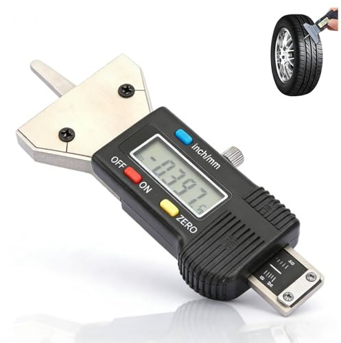 0 – 25 mm digitale di profondità, rilevamento pneumatici LCD, profondità digitale pneumatici, 0,01 mm, strumento di misurazione per riparazioni auto, Home Self Test