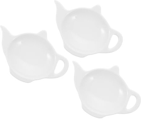 Holibanna 3pezzi Portabustine Teiera in Ceramica Sottobicchiere Multiuso Per Tè Condimenti e Salse Design Elegante e Versatile Per Tavole e Cucina