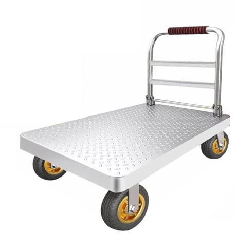 Carrello con piattaforma resistente, carrello pieghevole a base piatta per un facile trasporto, carrello industriale per garage, magazzino, carrello a mano
