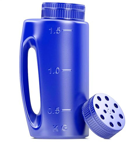 Lesunbak Spargisale Manuale, spargitore Portatile per Fertilizzante, Vaso di irrigazione Portatile, spargitore di Sale Portatile da 1,5 kg, spargitore Portatile Multiuso per Tutte Le Stagioni per Il