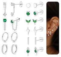 Dochais 10 Pares Pendientes Piercing Oreja Mujer Acero Quirurgico Pendientes Aro Pequeños Oro Piercings Oreja Cartilago Helix Conch Tragus Cartílago Piercing para Múltiples Mujer