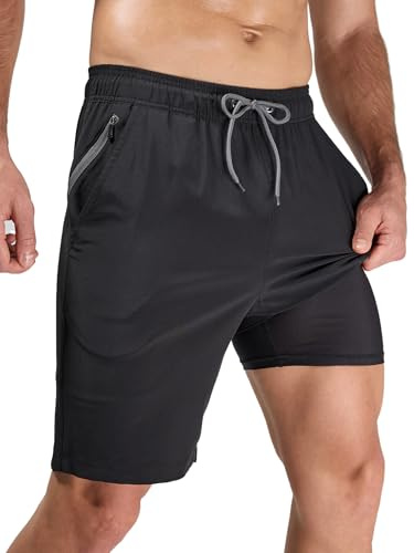 Arcweg Bañador Hombre Largo 2 en 1 de Secado Rápido con Forro de Compresión Elástico y Bolsillos, Shorts de Baño Impermeable para Playa, Piscina y Natación