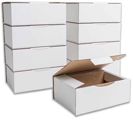 IPEA Scatole di Cartone Bianche 20 x 14 x 7,5 cm per Spedizioni, E-Commerce, Regali – [ 10 Pezzi ] – Made in Italy – Scatole Reattangolari Multiuso per Imballaggio Oggetti, Eventi, Feste, Natale