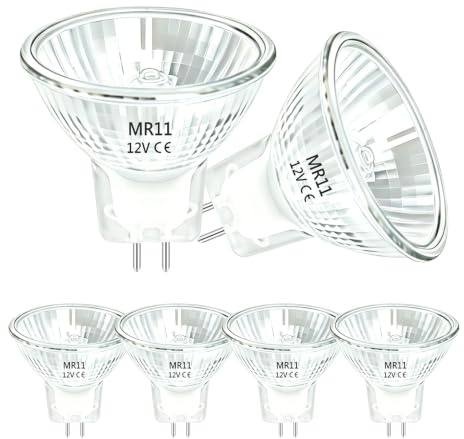 Wieyily MR11 GU4 Halogenlampen 12V 20W Reflektorlampe, 35mm*35mm, Halogen Spot Strahler MR11 G4 Dimmbar Glasabdeckung für Einbauleuchte, Schienenleuchte, Warmweiß 2700K, 6 Stück