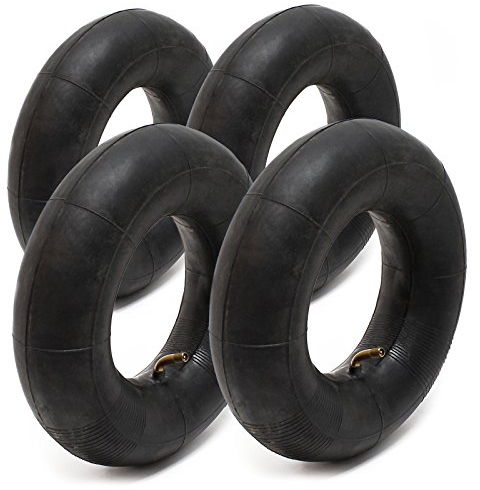 Wiltec 4x Standard Schlauch für Reifen Größe 2.80/2.50-4, bis 90 kg Traglast, mit abgewinkeltem Ventil TR87 für Schubkarren, Sackkarren und E-Scooter