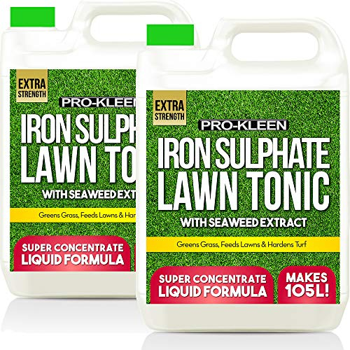 Pro-Kleen Lawn Tonic Liquid Iron Sulphate Quality Ferrous Conditioner, Fertiliser, Grass Greener, Turf Hardener, Long-Lasting for a Healthier Looking Garden | Helps Prevent Lawn Disease (2 x 5 Litres)