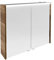 Verona LED-Spiegelschrank – Hängend, Vormontiert, Made in Germany – Nussbaum & Weiß-Hochglanz – 80 x 68,3 x 16,5 cm – Elegant und Praktisch