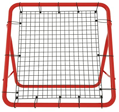 CEEDIR Fußball Rebounder Rebound Netz Kickback Rot Rückprallwand Netz Rebound Kick Trainer Faltbar Kickback Tor Verstellbar 100 x 100 x 65 cm