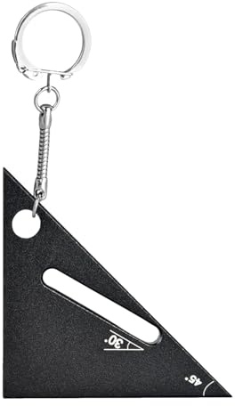 Righello triangolare, righello triangolare in lega di alluminio, righello triangolare da 90/45 gradi, piccolo strumento di misurazione, quadrato portatile in alluminio per falegnameria e falegnameria