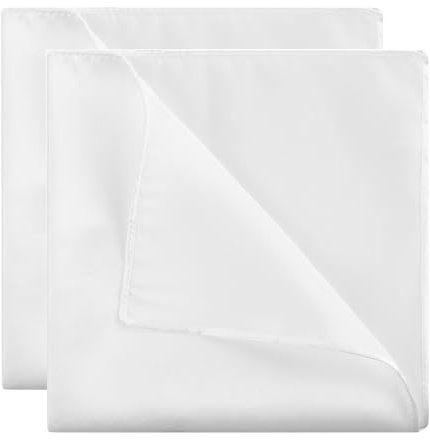 Qianyu 2 Stück Einstecktuch Weiss Stofftaschentuch Weiß Einstecktuch Solide Stofftaschentücher in Einfarbig Herren Taschentücher Ausgewählte Weiche Taschentücher Anzug Handtuch für Männer Herren