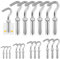 Glarks 6pcs set M8 Expanded Hook, 304 inox coupe ouverte crochet vis, crochet en béton lourd, Expanded vis crochet, crochet mural en béton pour béton maçonnerie plafond suspension