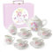 Toylink Servicio de Té Unicornio Niños Regalo de Juego de Té de Porcelana para Niñas de 3 4 5 6 7 Años, Set de Tetera con Tazas Azucarera Jarra de Leche Maletín de Transporte Juguete para Fiesta de Té