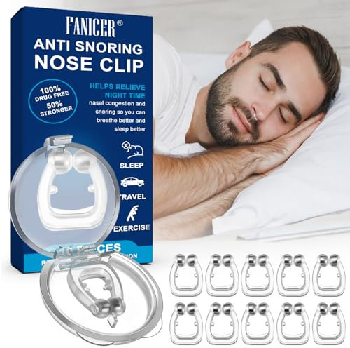 10er Set Schnarchstopper, Wiederverwendbares Schnarchen Stopper Silikon-Magnet-Nasenklammer, Verbesserung der Atmung, Möglich bessere Atmung für Ruhigen Schlaf