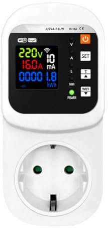 Sirxlevcy Prise Intelligente WiFi Tuya avec Protecteur de Tension et de Courant, Stabilisateur et Mesureur D'Énergie Multifonctionnel - Prise EU