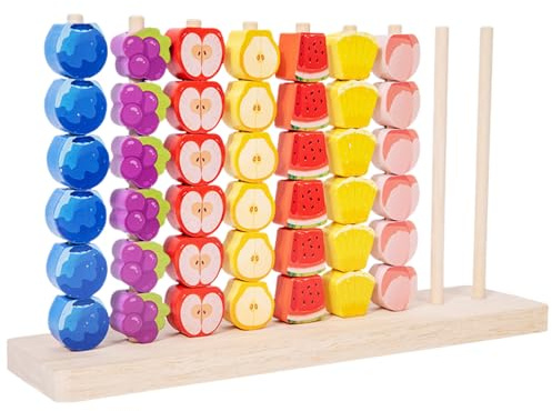 Giocattoli in Legno Impilabili | Gioco sensoriale di apprendimento delle forme,Gioco di classificazione della frutta,per l'infanzia, bambine, asilo, aula, viaggio, famiglia, festa, compleanno