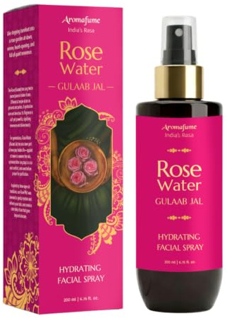 Rose Water Spray for Face, Organic & Hydrating Facial Mist, 200ml Aromafume | Organic Rosewater Facial Mist | Natural Hydrating Toner Spray for Glowing Skin | Alcohol-Free, Vegan, Hypoallergenic