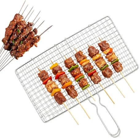 BBQ-grillkorgar för grillning portabel matlagningsställning | Fiskgrillkorg BBQ Verktyg För fisk, räkor, kött, skaldjur, utomhus och camping, bakgård och trädgård, picknick samt