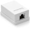 deleyCON 1x CAT 6a Netzwerkdose 1x RJ45 Buchse FTP geschirmt Aufputz Montage 10 Gbit Ethernet Netzwerk LAN Dose RAL 9003 Weiß