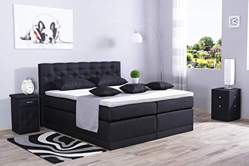 AUKONA Boxspringbett Helena mit Bettkasten 200x200, Farbe wählen und ändern, 7 Zonen Taschenfederkern-Matratze, H2 H3 H4, Komfortschaum-Topper, Lieferung und Aufbau kostenlos