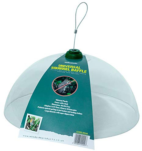 Woodside Plastic Universal Squirrel Baffle Dome with Hook, For Feeding Stations & Hanging Feeders, Bird Feed Guard